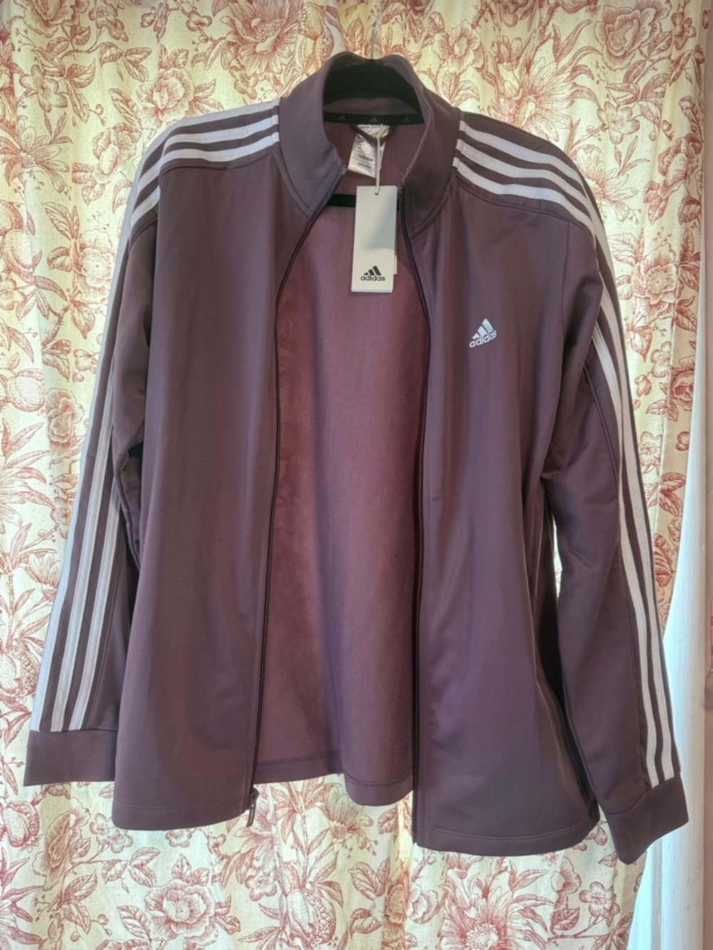 adidas Mauve/Purple Track Jacket with White Stripes